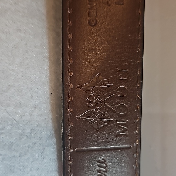 J Crew Moon Plaid Genuine Leather Belt sz 34 Brass hardware  Pre-owned - Picture 7 of 10